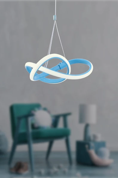 Modern Bolivia Pembe Tekli Sarkıt Led Beyaz Power Ledli Salon Mutfak Oda Hol Ledli Avize - 4