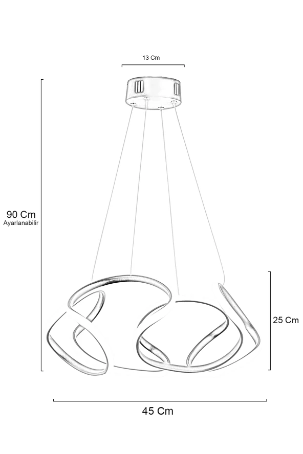 Dekorluna Honos Füme Modern Sarkıt Led Avize Salon Mutfak Oda Hol Ledli Avize - 3
