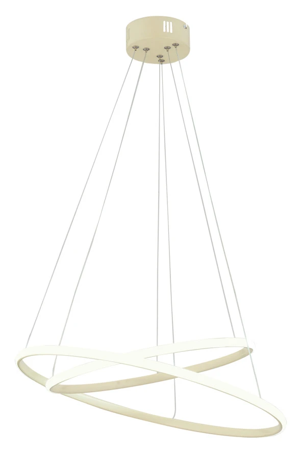 Dekorluna Bernardo 50x40 Büyük Çember Krem Modern Sarkıt Led Avize - 5