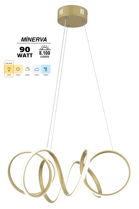 Dekorluna Minerva Eskitme Modern Sarkıt Led Avize Salon Mutfak Oda Hol Ledli Avize - 2