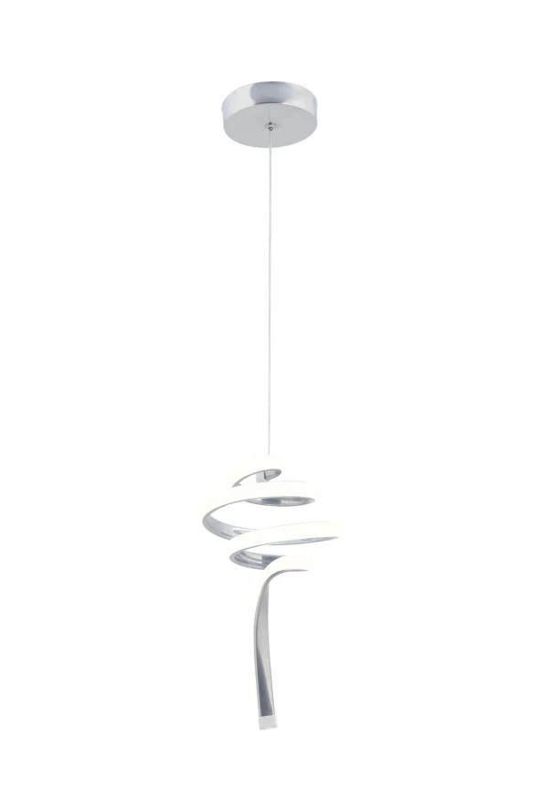 Dekorluna Linda Krom Modern Sarkıt Led Avize Beyaz Işık Salon Mutfak Oda Hol Ledli Avize - 4