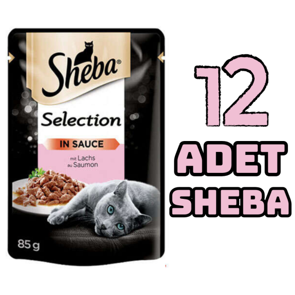 SHEBA Somonlu Yaş Kedi Maması 85 gr (12 Paket)