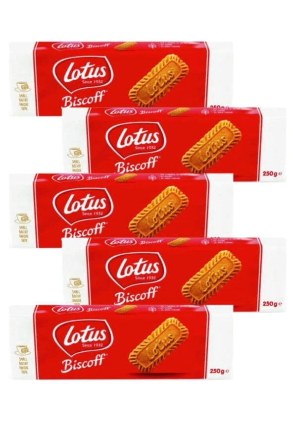 Lotus Biscoff Karamelize Bisküvi 250 Gr 5 Kampanyalı 5'li Paket