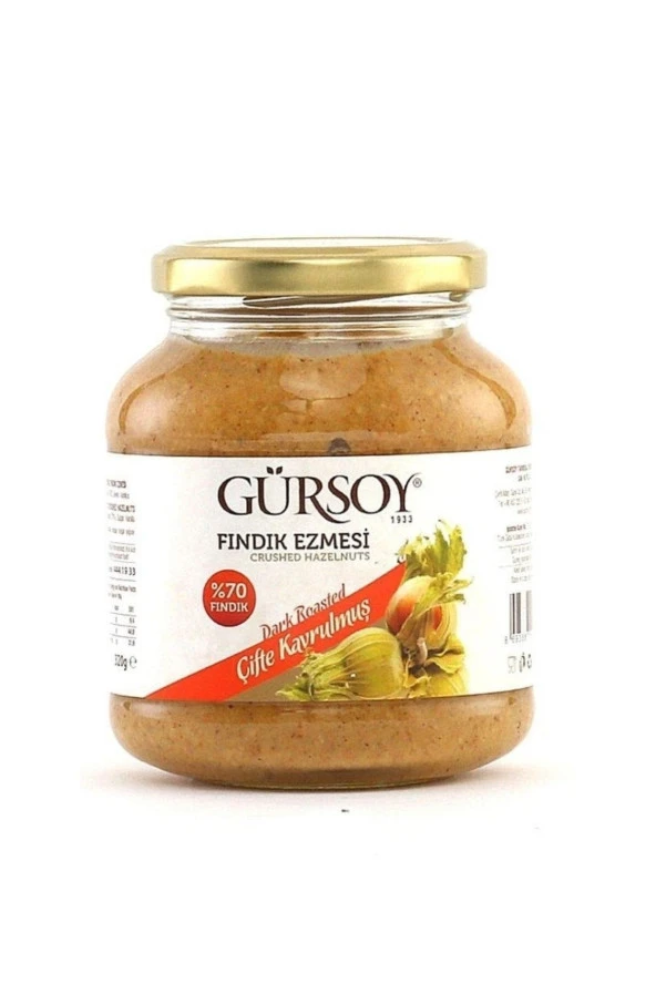 Gürsoy Çifte Kavrulmuş Fındık Ezmesi Cam Kavanoz 320 g X 2 Adet