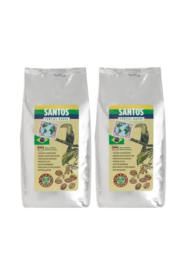 Kahve Dünyası Yöresel Santos Çekirdek Filtre Kahve 2x1000gr