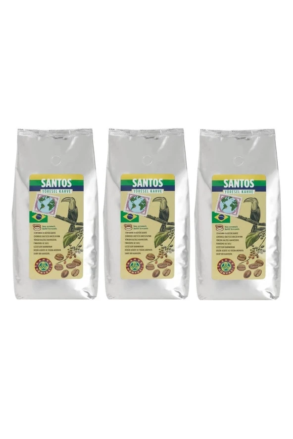 Kahve Dünyası Santos Yöresel Filtre Kahve Çekirdek 3 Adet 1kg