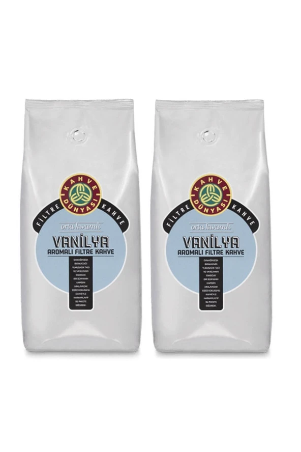 Kahve Dünyası Vanilya Aromalı Filtre Kahve Çekirdek 2 Adet 1 Kg