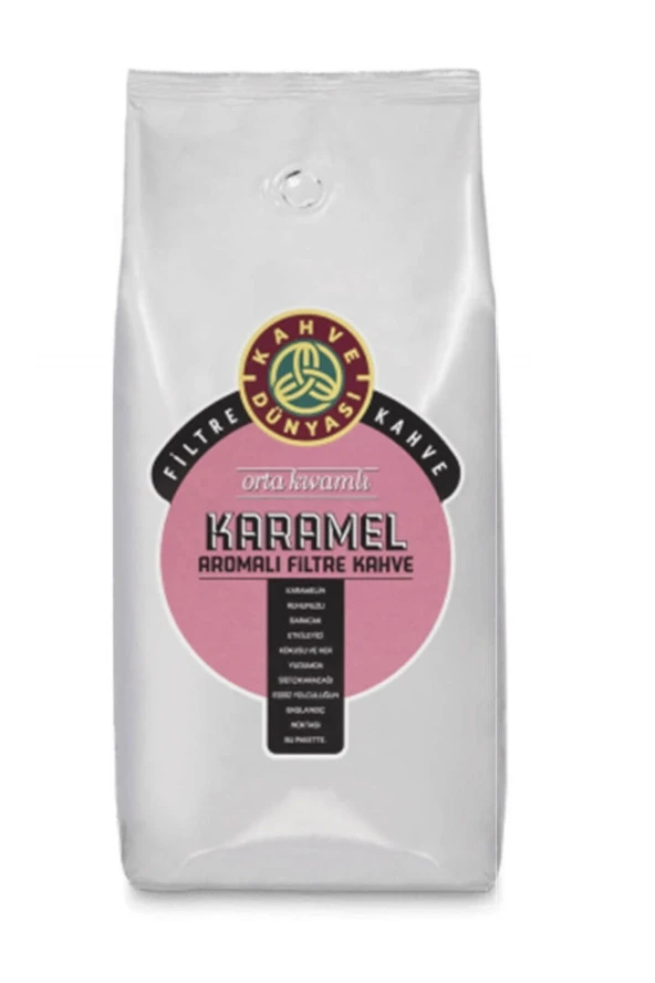 Kahve Dünyası Karamel Aromalı Öğütülmemiş Çekirdek Filtre Kahve 1 Kg.