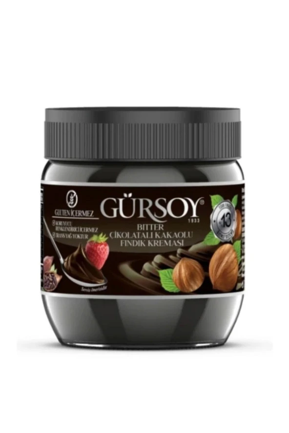 Gürsoy Bitter Kakaolu Fındık Kreması Cam Kavanoz 400 G
