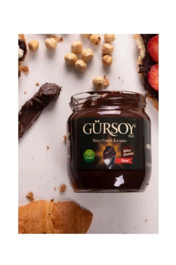 Gürsoy Bitter Kakaolu Fındık Kreması Cam Kavanoz 400 G - 2