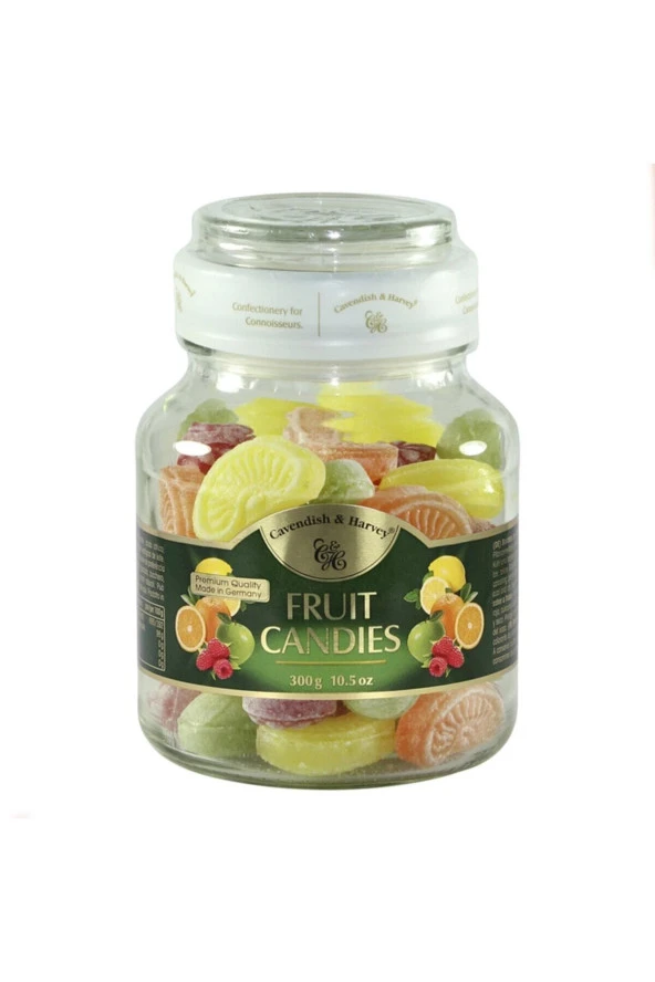 Cavendish & Harvey Karışık Meyve Aromalı Şeker 300 G - Cam Kavanoz - Atıştırmalık Şekerleme