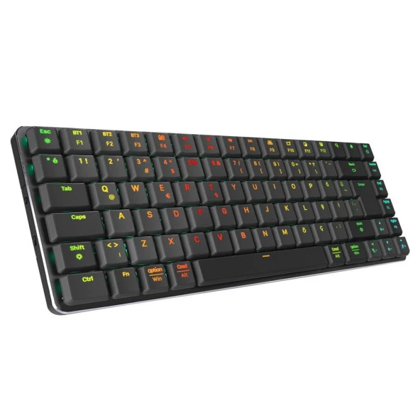 Rampage W-Granıte Siyah/Gri Low Profile Red Swıtch Q Rgb 2,4 Ghz+ Bt Mekanik Gaming Oyuncu Klavye - 2