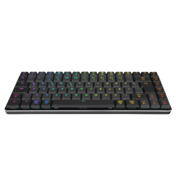 Rampage W-Granıte Siyah/Gri Low Profile Red Swıtch Q Rgb 2,4 Ghz+ Bt Mekanik Gaming Oyuncu Klavye - 3