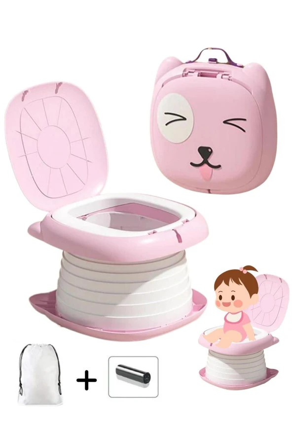 Cat Potty Katlanabilir Çocuk Tuvaleti, Çok Fonksiyonlu Taşınabilir Alıştırma Lazımlığı, Carry Potty