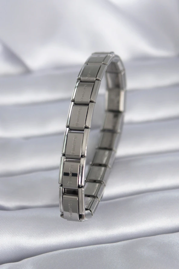 316L Çelik Gümüş Renk Nominaition Model Kadın Bileklik ürün görseli