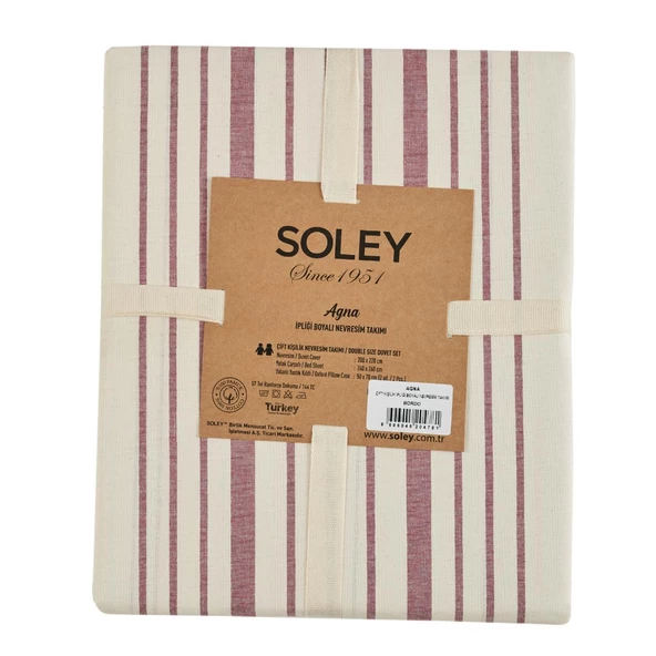Soley | Agna | %100 Pamuklu İpliği Boyalı King Size Nevresim Takımı - 4