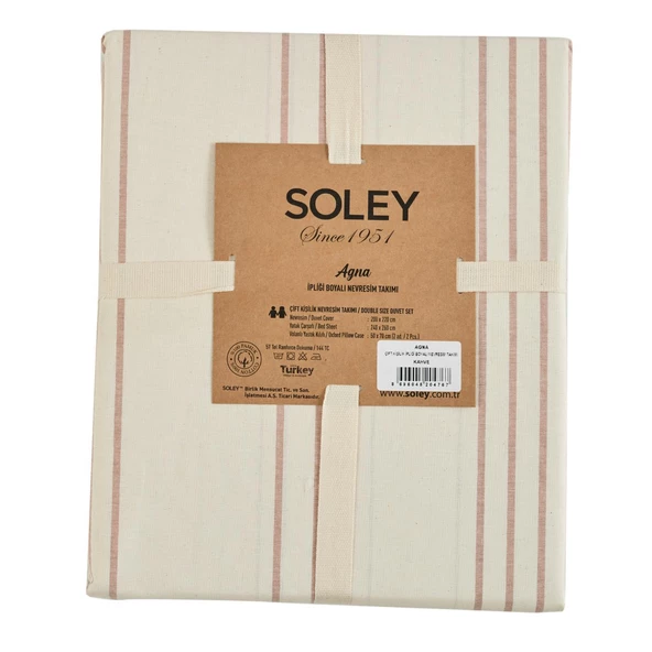 Soley | Agna | %100 Pamuklu İpliği Boyalı King Size Nevresim Takımı - 12