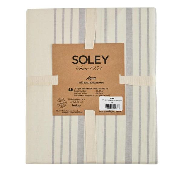 Soley | Agna | %100 Pamuklu İpliği Boyalı King Size Nevresim Takımı - 8
