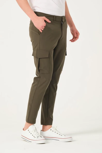 Erkek Regular Fit Kargo Cepli Jogger Spor Pantolon - 7