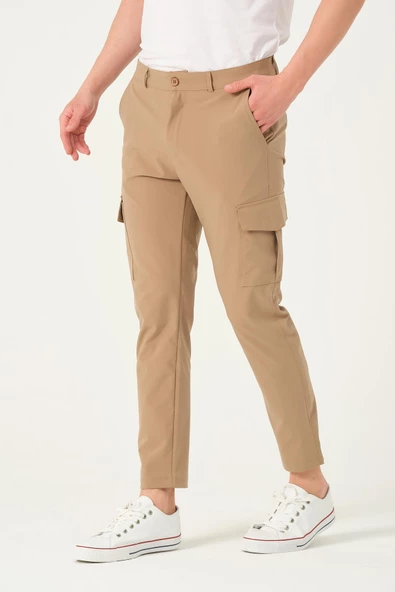 Erkek Regular Fit Kargo Cepli Jogger Spor Pantolon - 12