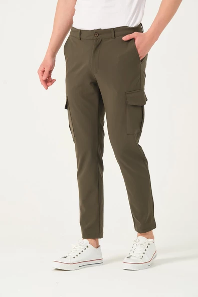 Erkek Regular Fit Kargo Cepli Jogger Spor Pantolon - 6