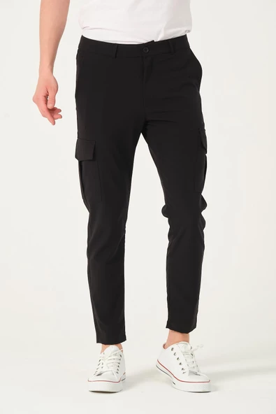 Erkek Regular Fit Kargo Cepli Jogger Spor Pantolon - 2