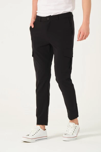 Erkek Regular Fit Kargo Cepli Jogger Spor Pantolon - 3
