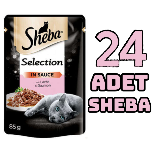 SHEBA Somonlu Yaş Kedi Maması 85 gr (24 Paket)