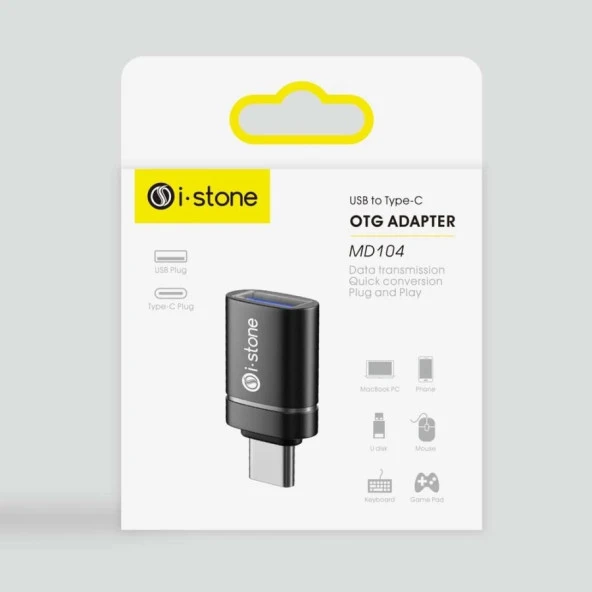 i-Stone MD104 Type C USB 3.1 to USB 3.0 Dönüştürücü OTG Çevirici Adaptör Metal MacBook, iPad Air 2020, iPad Pro, Surface Pro, XPS ve Daha Fazlası ile Uyumlu- USB to USB C Adapter, Up 5Gbps