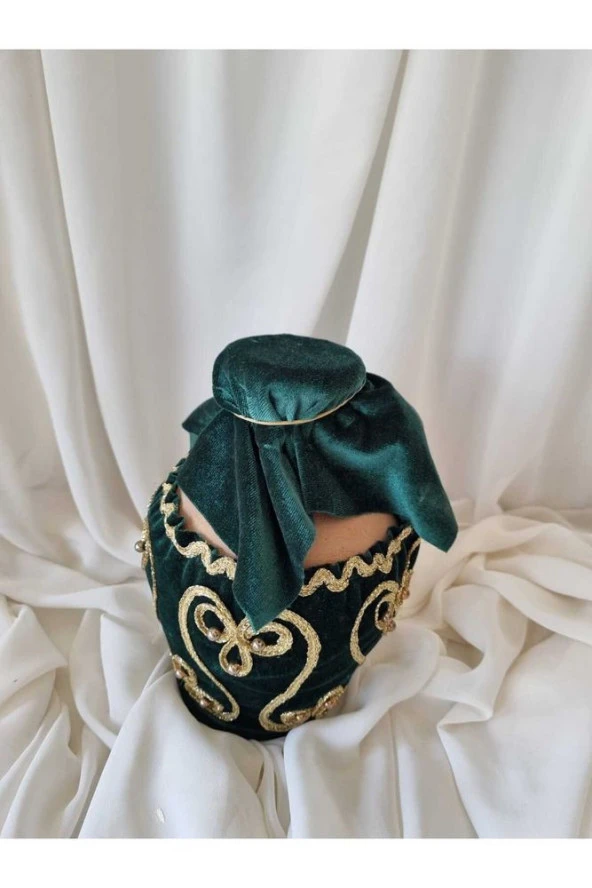 Yeşil Kına Testi/Kadife detaylı testi özel tasarım - 3