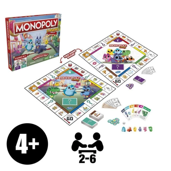 F8562 Hasbro Gaming - Monopoly Junior 2'si1 arada +4 yaş