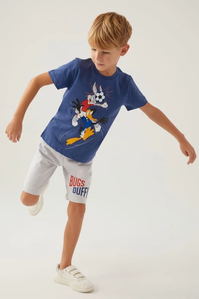Arnetta Erkek Çocuk Mavi Looney Tunes Pijama Takım 16943
