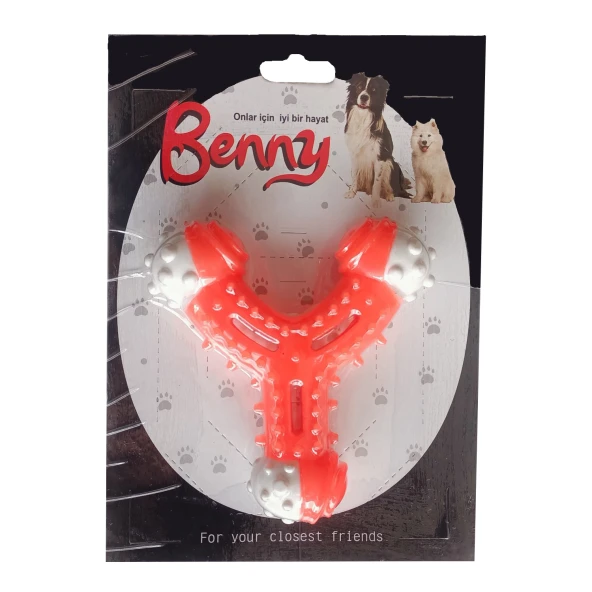 Benny Diş Kaşıma Köpek Oyuncağı Çatal 11 cm Turuncu