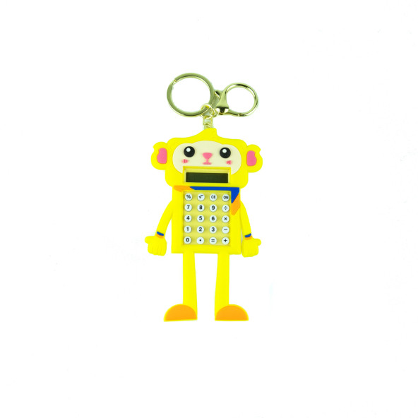 Hesap Makinesi Robot Mini Anahtarlıklı Labirent Oyunlu Sarı ürün görseli 1