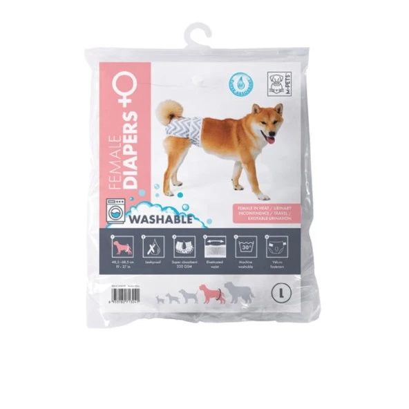 10169199 M-Pets Dişi Köpekler İçin Yıkanabilir Külot L