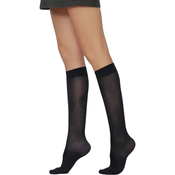 Kadın Dizaltı Çorap 40 Denye 6 Lı Siyah - 2