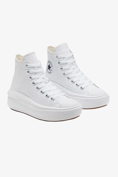 Converse Chuck Taylor All Star Move Platform Kadın Beyaz Sneaker 568498C - Resim 4