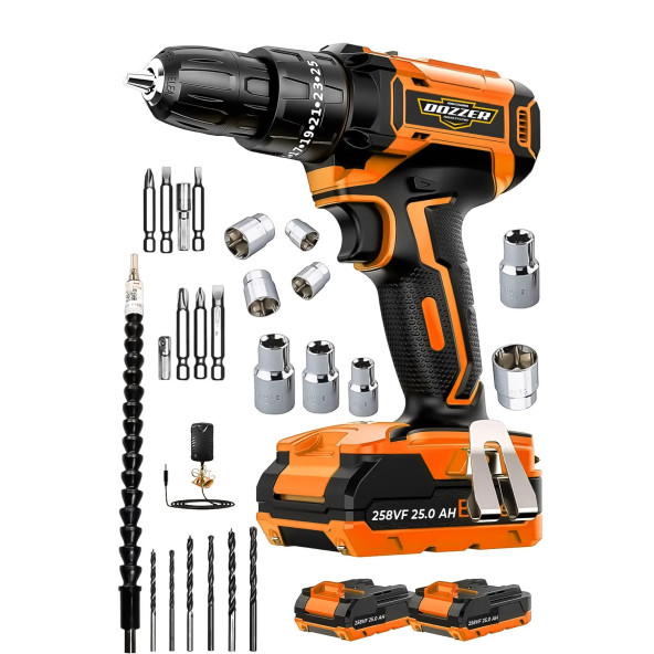 DOZZER Alman Red-x 12V 2.0ah Çelik Şanzuman Bakır Sargılı 2 Akülü Vidalama Matkap Şarjlı Matkap