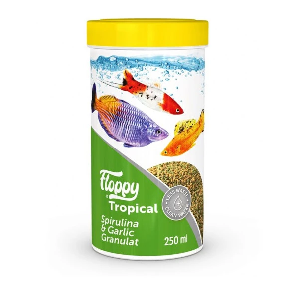 Floppy Tropical Spirulina Garlic Balık Yemi 250 Ml