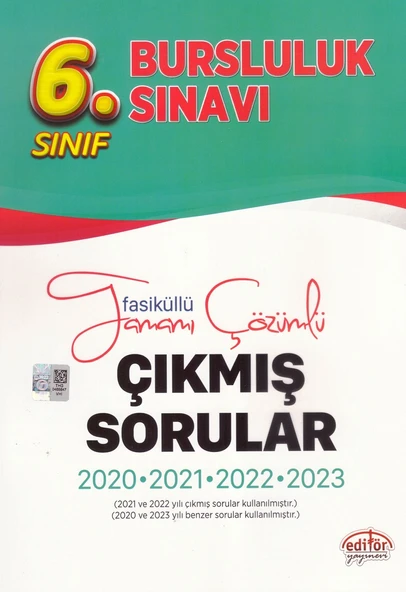 EDİTÖR 6.SINIF BURSLULUK 3 YIL ÇIKMIŞ SORULAR