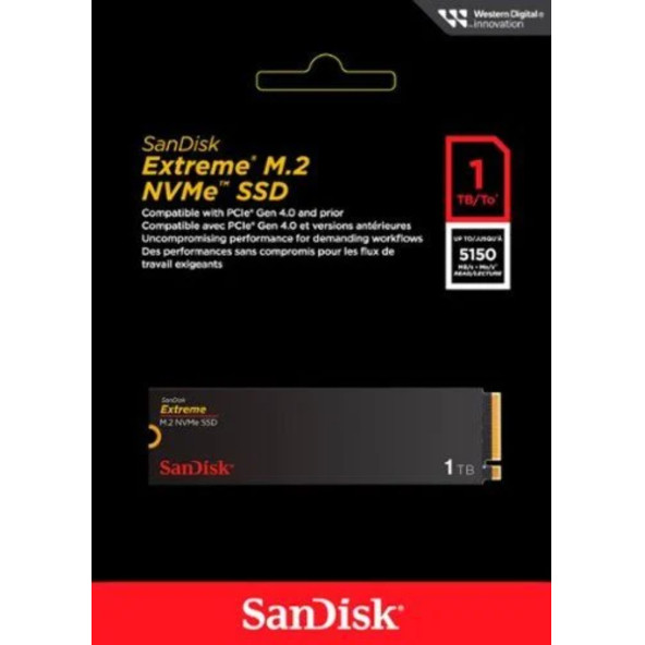 SanDisk Extreme 1TB 5150MB-4900MB/s M.2 PCIe Gen 4.0 NVMe SSD SDSSDX3N-1T00-G26