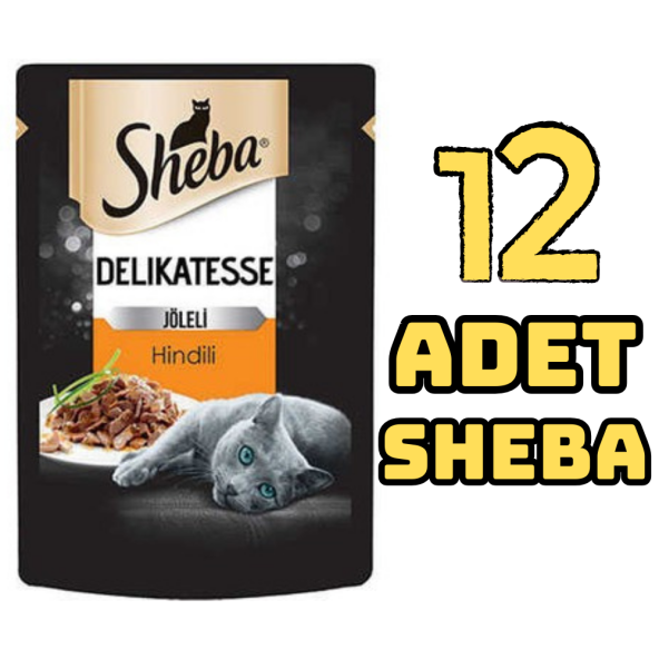 SHEBA Hindili Yaş Kedi Maması 85 gr (12 Paket)