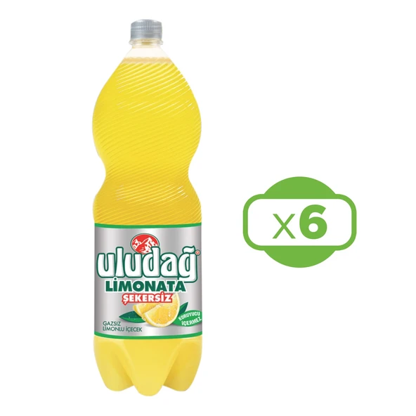 Uludağ Limonata Şekersiz 2 lt x 6 Adet - 1