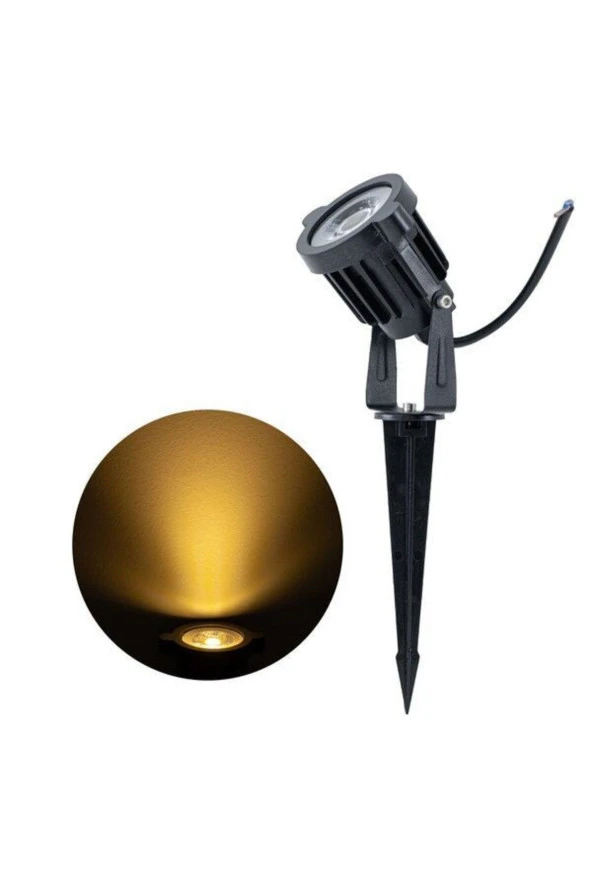 4 Adet Elektrikle Çalışır, 5 Watt Günışığı Kazıklı Bahçe Armatürü, Çim, Çiçek, Ağaç Aydınlatma Aplik - 2