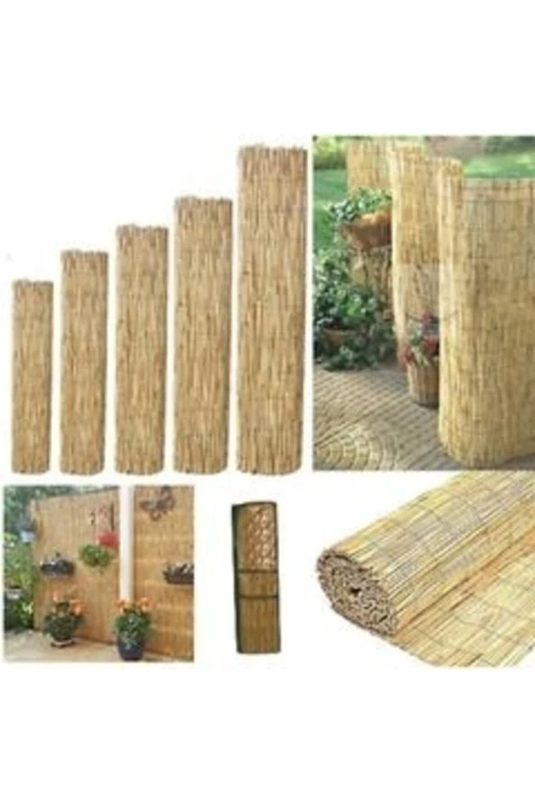 Hasır Evi Bambu Kamış Hasır Bahçe Çiti Gölgelik Balkon Çiti 2,50 Metre x 2,50 Metre - 3