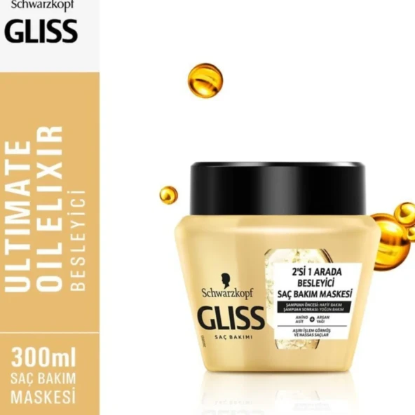 SCHWARZKOPF GLISS ULTIMATE OIL ELIXIR SAÇ BAKIM MASKESİ 300 ML