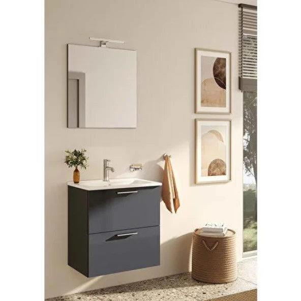VitrA Mia Antrasit 60cm Banyo Dolabı Set - 3
