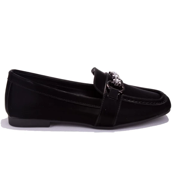 Dagoster DZA07-8692068C Siyah İpek Günlük Babet Kadın Ayakkabı - 2