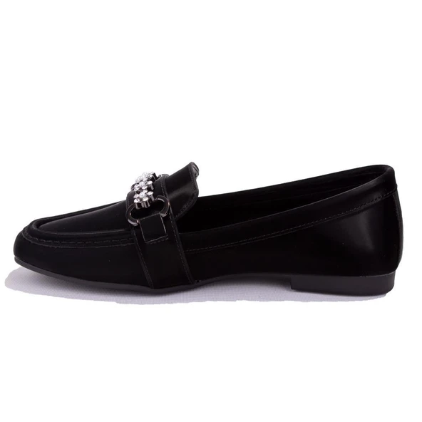 Dagoster DZA07-8692068C Siyah İpek Günlük Babet Kadın Ayakkabı - 3