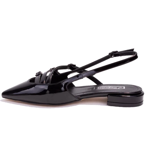 Dagoster DZA07-725488C Siyah Rugan Klasik Topuklu Kadın Ayakkabı - Resim 3